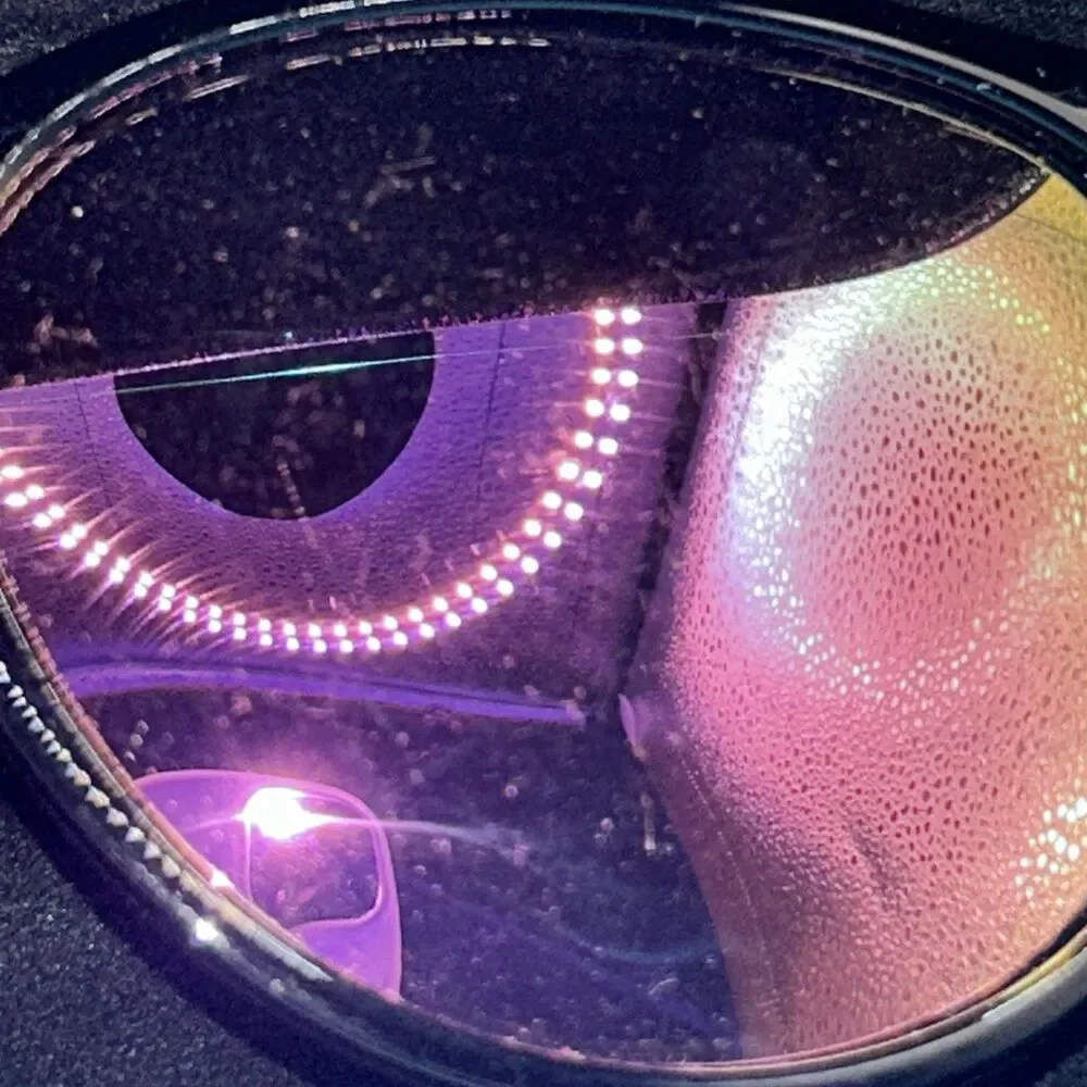 Mirror Sunglasses +Oversized Purple Glitter Glam Clamshell Case Clutch 52-18-140